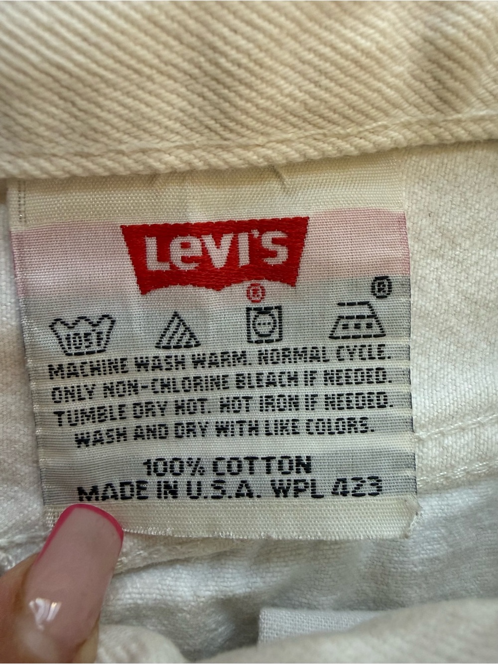 Vintage 80s 90s Levi’s 501 White Cut Off Shorts USA Made Button Fly 30W - Picture 9 of 11